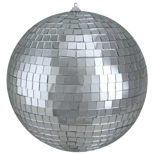 Silver Splendor Mirrored Glass Disco Ball Christmas Ornament 6" (150mm)