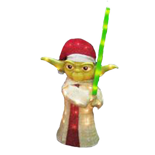 Star Wars 3-D Yoda with Lightsaber Lighted Outdoor Christmas Decoration 28"