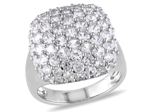 4.75 Carat (ctw)  Lab-Created White Sapphire Pave Cocktail Ring In Sterling Silver - 68DLG1001007CWS-9