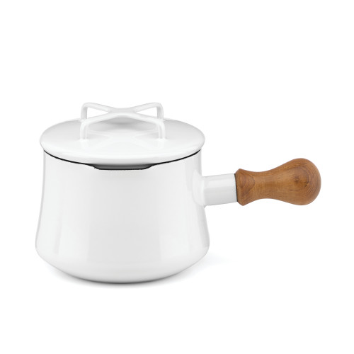 8.75" White and Brown Kitchen Accessories and Gift Collections Kobenstyle 1-Quart Saucepan