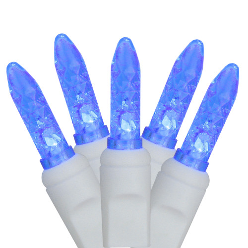 Vickerman Set of 70 Blue Commercial Grade LED M5 Twinkle Icicle Christmas Lights - White Wire