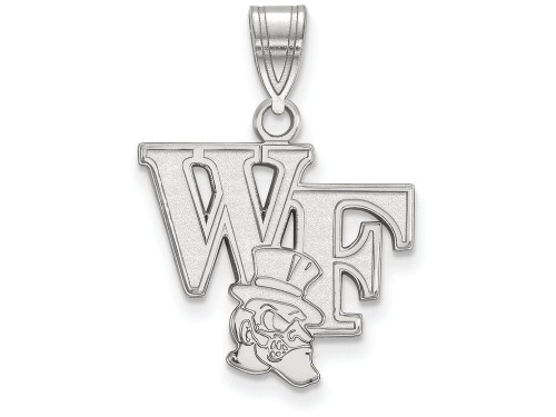 LogoArt Sterling Silver Wake Forest University Medium Pendant Necklace SS043WFUT