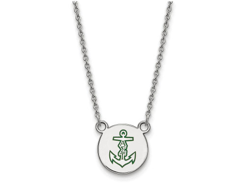 LogoArt Sterling Silver Alpha Sigma Tau Extra Small Enameled Pendant Necklace with 18 Inch SS044ALS18T
