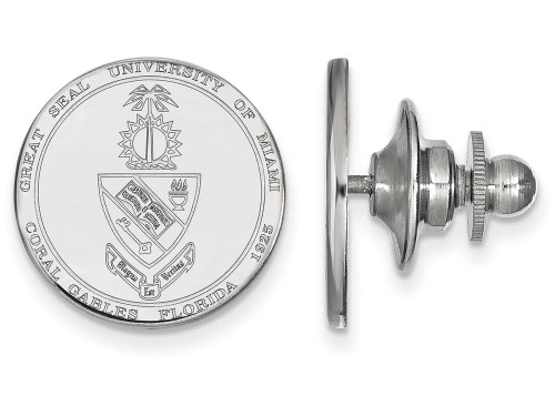 LogoArt Sterling Silver University Of Miami Crest Lapel Pin SS068UMFT