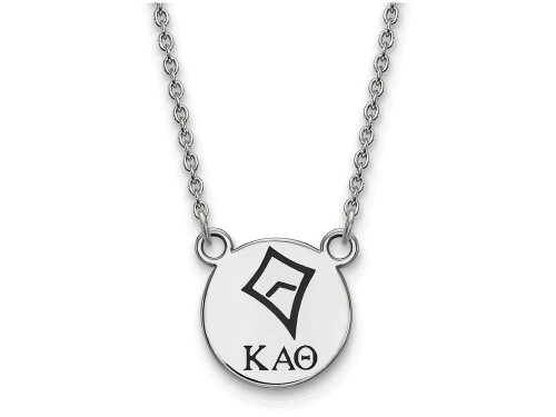 LogoArt Sterling Silver Kappa Alpha Theta Extra Small Enameled Pendant Necklace with 18 Inch SS044KAT18T