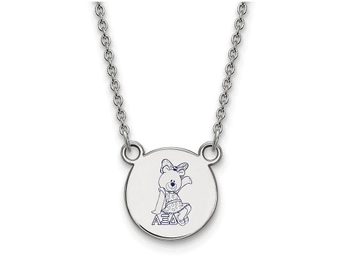 LogoArt Sterling Silver Alpha Xi Delta Extra Small Enameled Pendant Necklace with 18 Inch SS044AXD18T