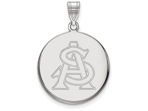 LogoArt Sterling Silver Arizona State University Large Disc Pendant Necklace SS052AZST