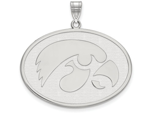 LogoArt Sterling Silver University Of Iowa XL Pendant Necklace SS047UIAT