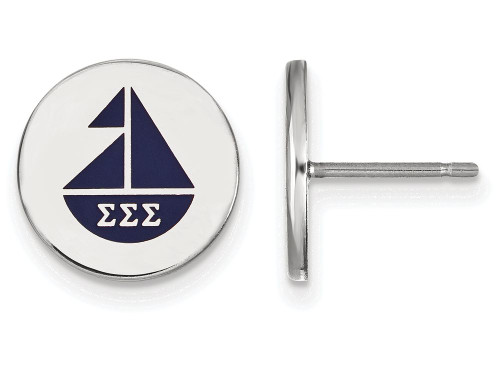 LogoArt Sterling Silver Sigma Sigma Sigma Enameled Post Earrings SS047SSST