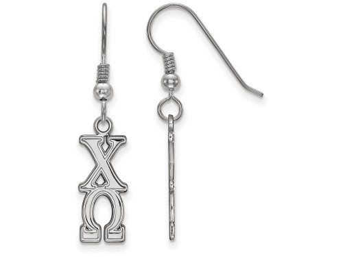 LogoArt Sterling Silver Chi Omega Dangle Medium Earrings SS004CHOT