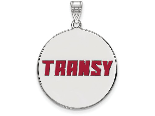 LogoArt Sterling Silver Transylvania University Xlarge Enamel Disc Pendant Necklace SS003TRUT