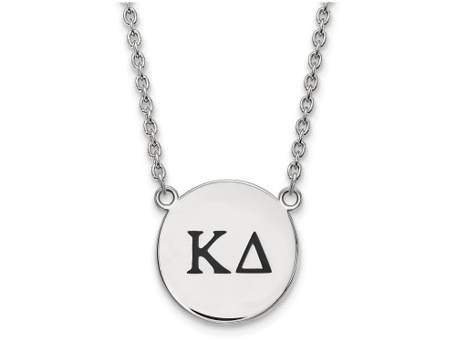 LogoArt Sterling Silver Kappa Delta Small Enameled Pendant Necklace with 18 Inch SS017KD18T