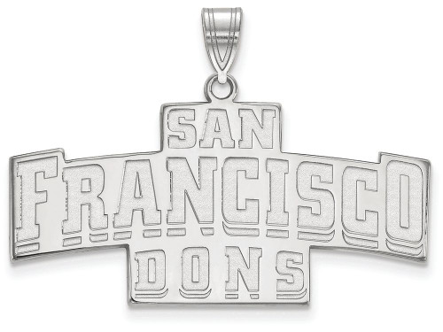 LogoArt Sterling Silver University Of San Francisco Large Pendant Necklace SS003USFT