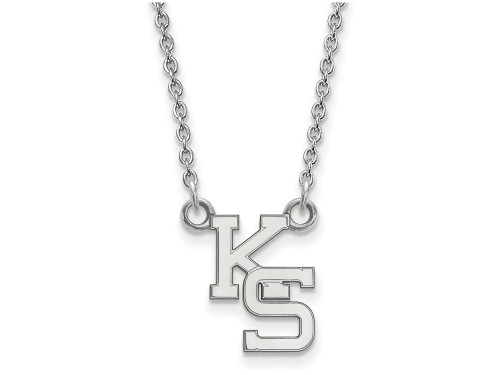 LogoArt Sterling Silver Kansas State University Small Pendant Necklace SS056KSU18T