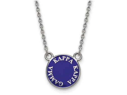 LogoArt Sterling Silver Kappa Kappa Gamma Extra Small Enameled Pendant Necklace with 18 Inch SS012KKG18T