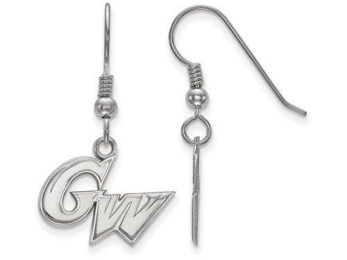 LogoArt Sterling Silver the George Washington University Small Dangle Earrings Wire SS003GWUT
