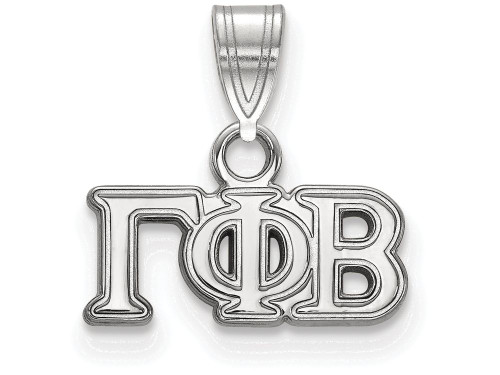 LogoArt Sterling Silver Gamma Phi Beta Small Pendant Necklace SS002GPBT