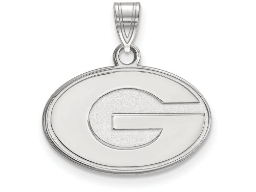 LogoArt Sterling Silver University Of Georgia Small Pendant Necklace SS002UGAT