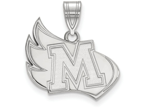 LogoArt Sterling Silver Meredith College Large Pendant Necklace SS002MERT
