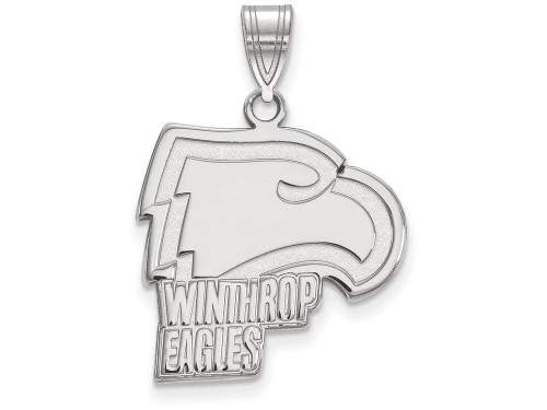 LogoArt Sterling Silver Winthrop University Large Pendant Necklace SS002WIUT