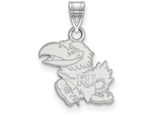 LogoArt Sterling Silver University Of Kansas Small Pendant Necklace SS002UKST