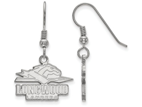 LogoArt Sterling Silver Longwood University Small Dangle Earrings Wire SS005LOCT