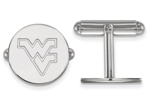 LogoArt Sterling Silver West Virginia University Cuff Link SS012WVUT