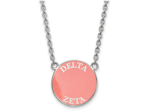 LogoArt Sterling Silver Delta Zeta Small Enameled Pendant Necklace with 18 Inch SS013DZ18T