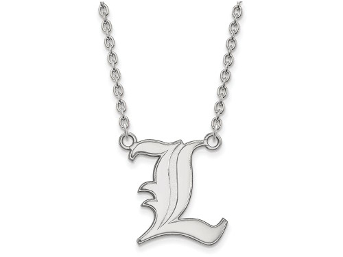 LogoArt Sterling Silver University Of Louisville Large Pendant Necklace SS012UL18T