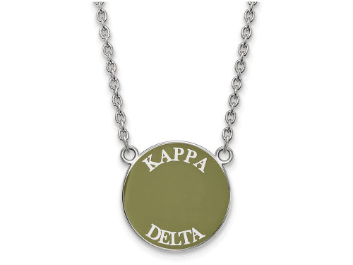 LogoArt Sterling Silver Kappa Delta Small Enameled Pendant Necklace with 18 Inch SS013KD18T