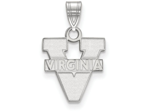 LogoArt Sterling Silver University Of Virginia Small Pendant Necklace SS002UVAT