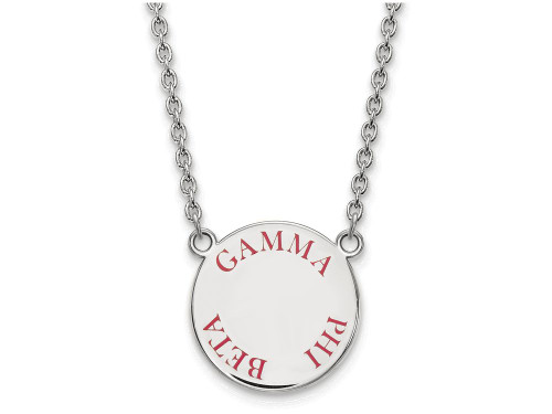 LogoArt Sterling Silver Gamma Phi Beta Small Enameled Pendant Necklace with 18 Inch SS015GPB18T