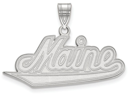 LogoArt Sterling Silver University Of Maine Large Pendant Necklace SS002UMET