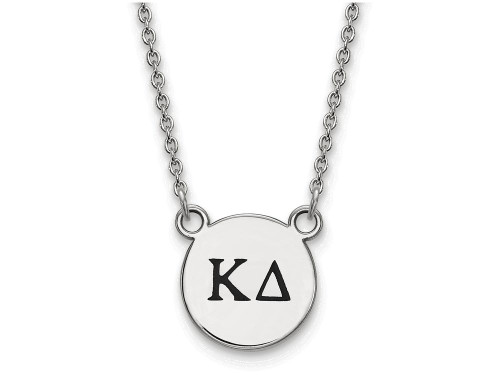 LogoArt Sterling Silver Kappa Delta Extra Small Enameled Pendant Necklace with 18 Inch SS016KD18T