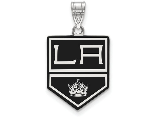 LogoArt Sterling Silver Los Angeles Kings Large Enamel Pendant Necklace SS017KINT