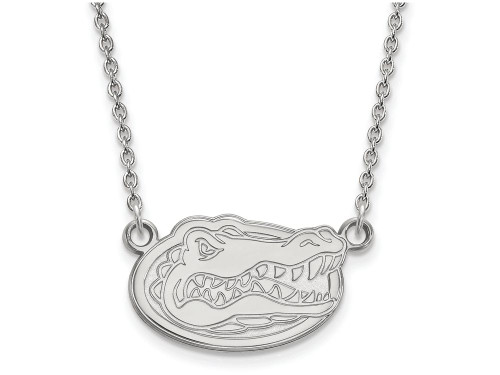 LogoArt Sterling Silver University Of Florida Small Pendant Necklace SS015UFL18T