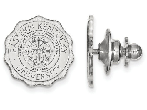 LogoArt Sterling Silver Eastern Kentucky University Crest Lapel Pin SS017EKUT
