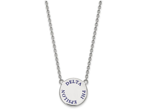 LogoArt Sterling Silver Delta Phi Epsilon Small Enameled Pendant Necklace with 18 Inch SS015DPH18T