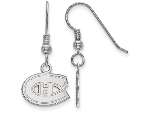 LogoArt Sterling Silver Montreal Canadiens Xs Dangle Earrings Wire
