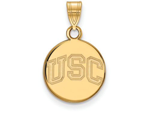 Logoart Sterling Silver Gp University Of Southern California Small Disc Pendant GP046USCAE