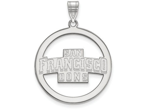 LogoArt Sterling Silver University Of San Francisco L Pendant Necklace in Circle SS016USFT