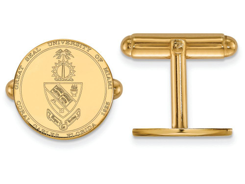 Logoart Sterling Silver Gp University Of Miami Crest Cuff Link GP069UMFAE
