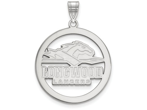 LogoArt Sterling Silver Longwood University L Pendant Necklace in Circle SS014LOCT