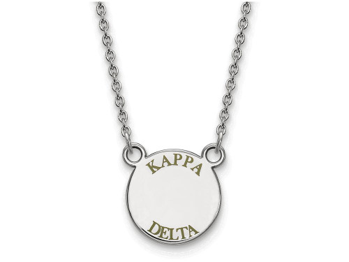 LogoArt Sterling Silver Kappa Delta Extra Small Enameled Pendant Necklace with 18 Inch SS014KD18T