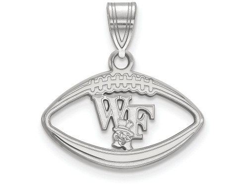 LogoArt Sterling Silver Wake Forest University Pendant Necklace in Football SS050WFUT
