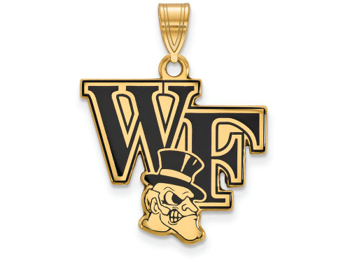 Logoart Sterling Silver Gp Wake Forest University Large Enamel Pendant GP052WFUAE