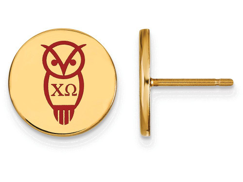 Logoart Sterling Silver Gp Chi Omega Enameled Post Earrings GP047CHOAE