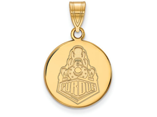 Logoart Sterling Silver Gp Purdue Medium Disc Pendant GP063PUAE