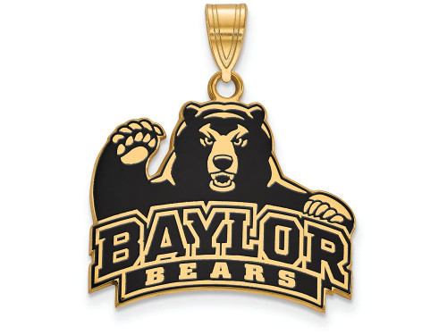 Logoart Sterling Silver Gp Baylor University Large Enamel Pendant GP048BUAE
