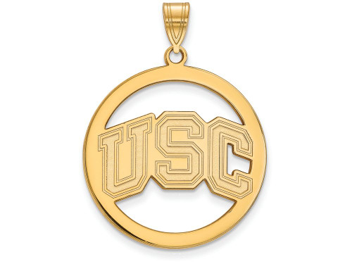 Logoart Sterling Silver Gp University Of Southern California L Pendant in Circle GP045USCAE